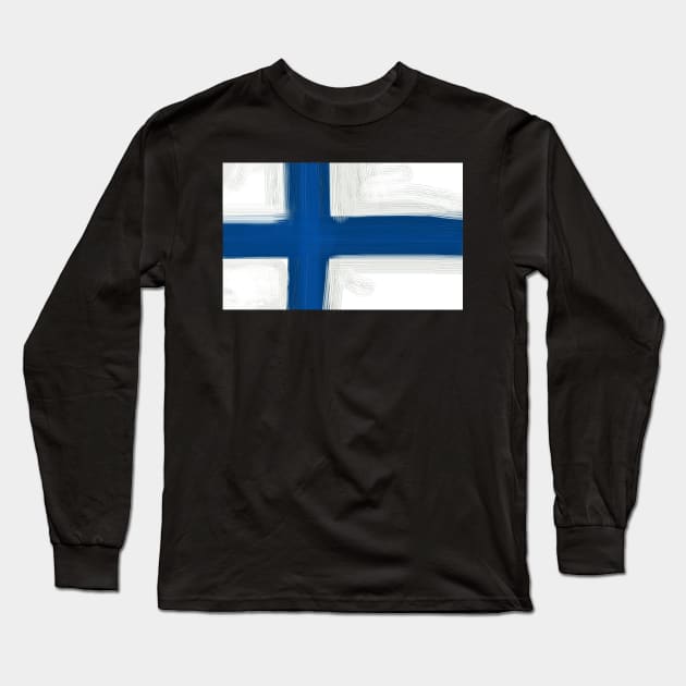 Finland Flag Long Sleeve T-Shirt by Dojaja